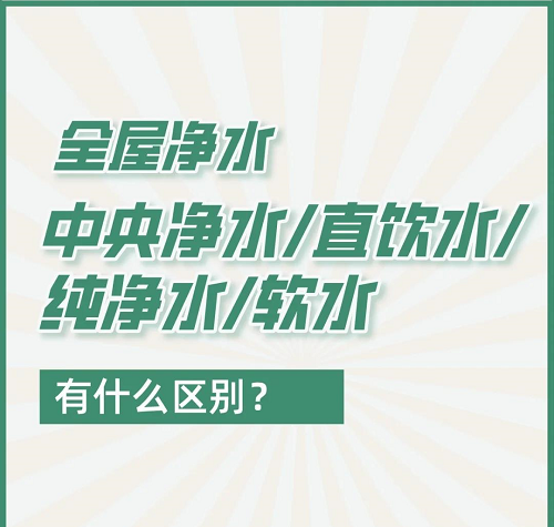 直饮水、纯净水、软水之间的区别